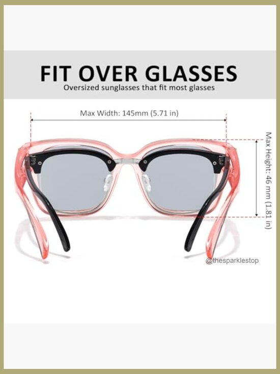 2 Pack Polarized Fit Over Sunglasses Oversized Square UV Protection main image 6
